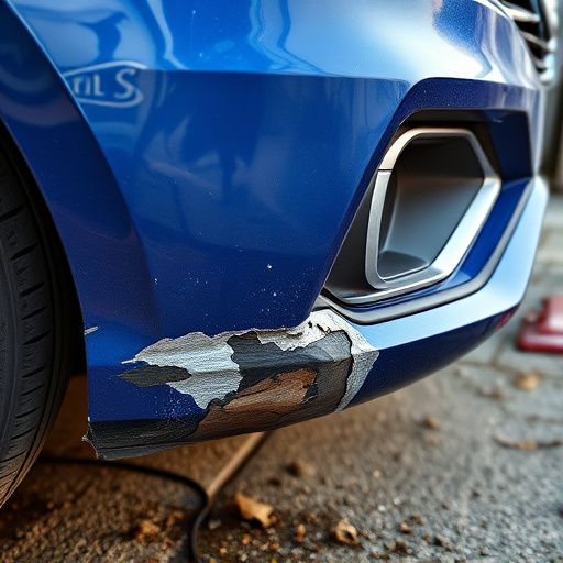 damaged car bumper