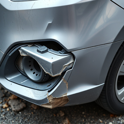 damaged car bumper