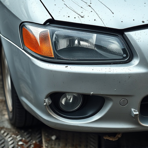 damaged car bumper