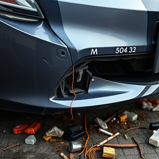 damaged car bumper