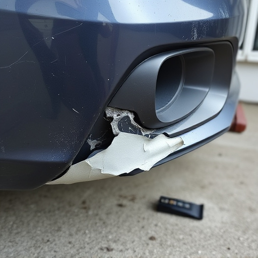 damaged car bumper