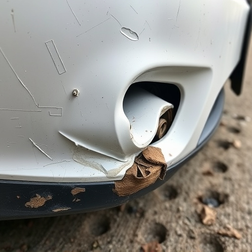 damaged car bumper