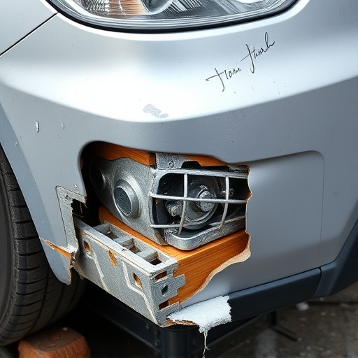 damaged car bumper