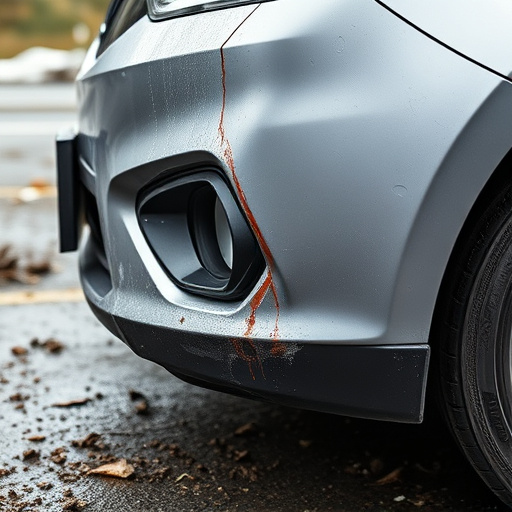 damaged car bumper