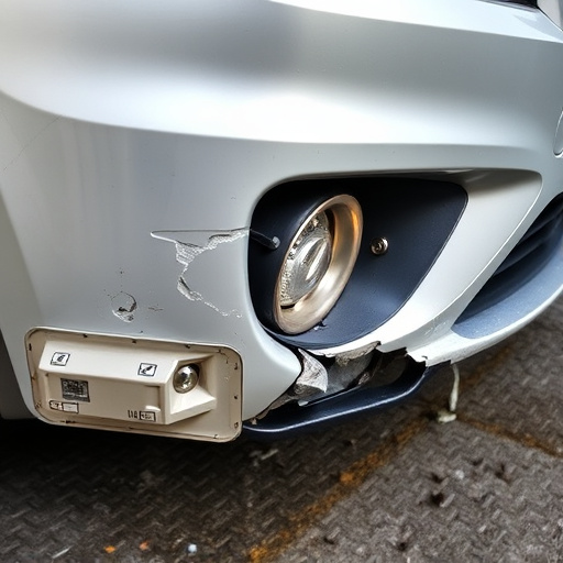 damaged car bumper