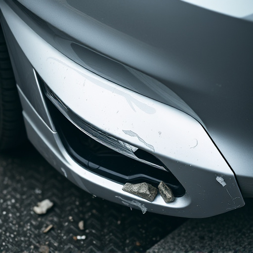 damaged car bumper