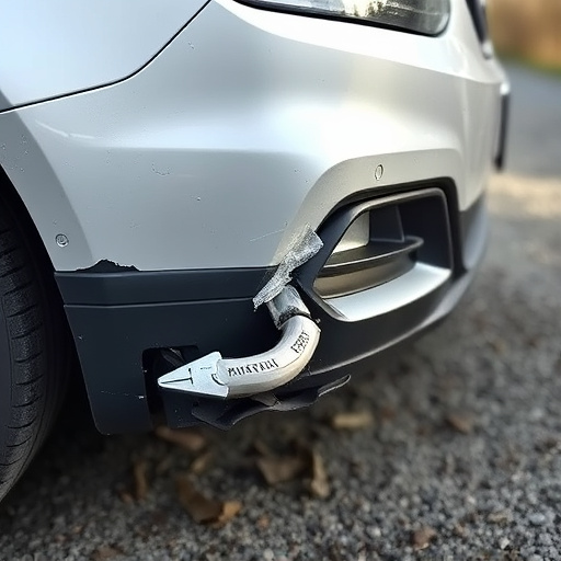 damaged car bumper