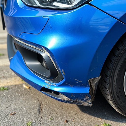 damaged car bumper