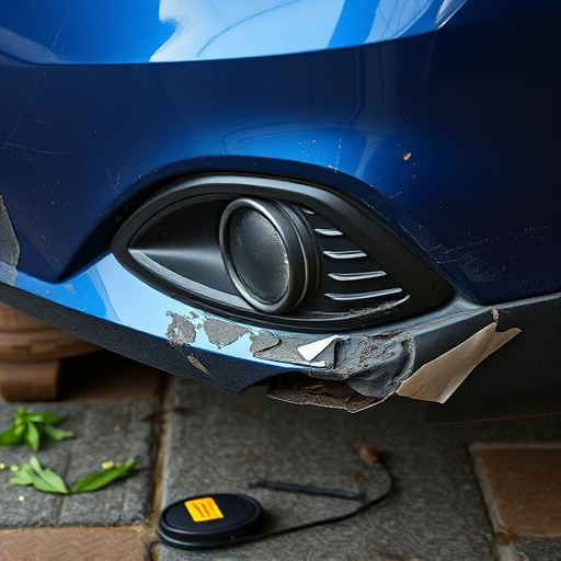 damaged car bumper
