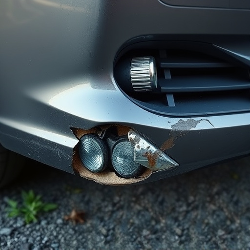 damaged car bumper