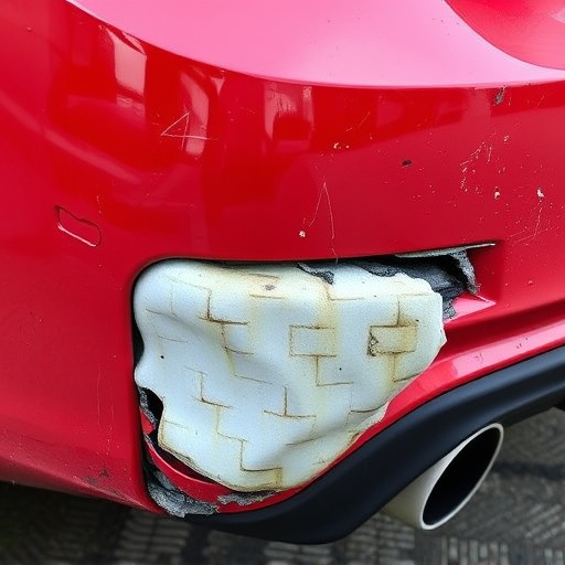 damaged car bumper