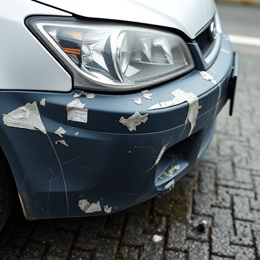 damaged car bumper