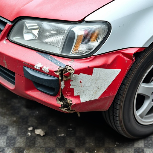 damaged car bumper