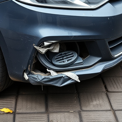 damaged car bumper