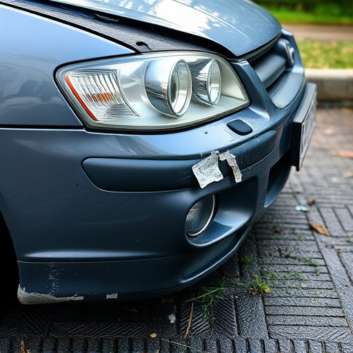 damaged car bumper