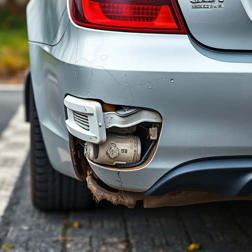 damaged car bumper