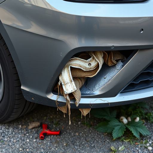 damaged car bumper