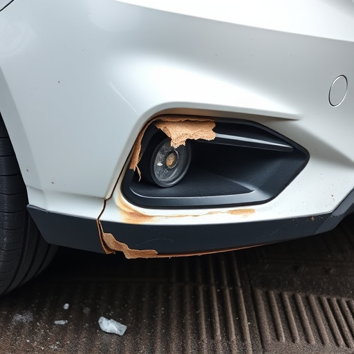 damaged car bumper