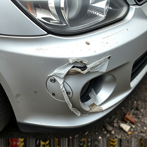 damaged car bumper