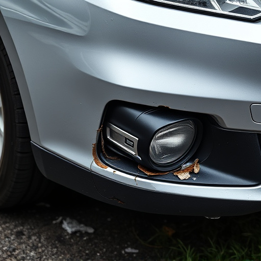 damaged car bumper