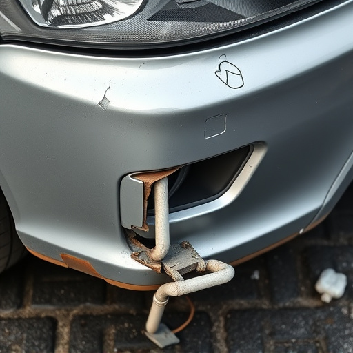 damaged car bumper