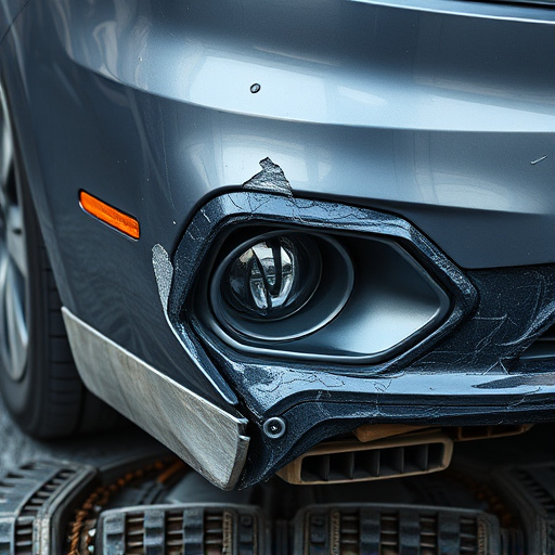 damaged car bumper