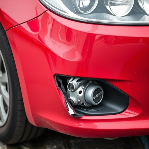 damaged car bumper