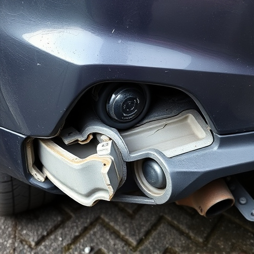 damaged car bumper