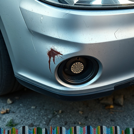damaged car bumper