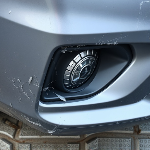 damaged car bumper