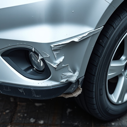 damaged car bumper
