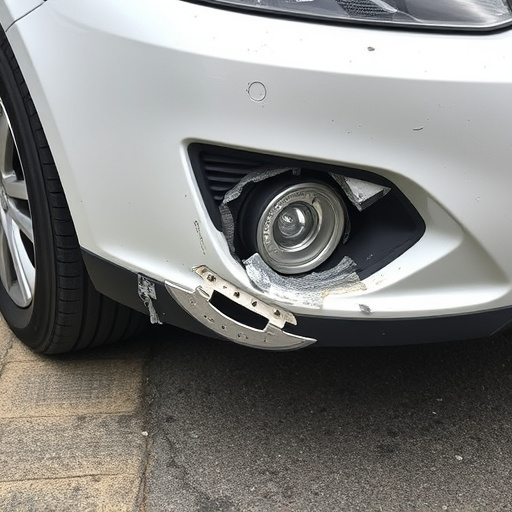 damaged car bumper