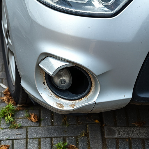 damaged car bumper