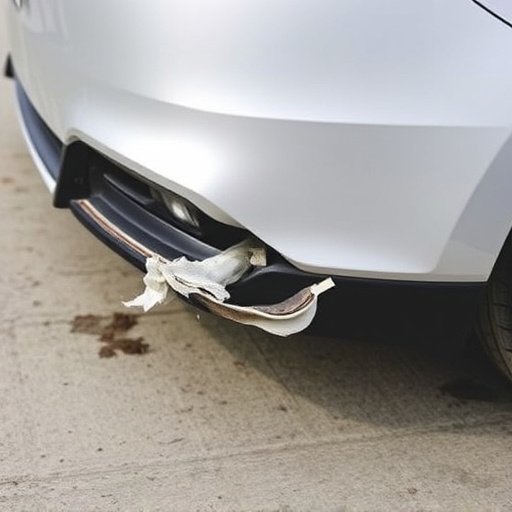 damaged car bumper