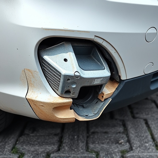 damaged car bumper