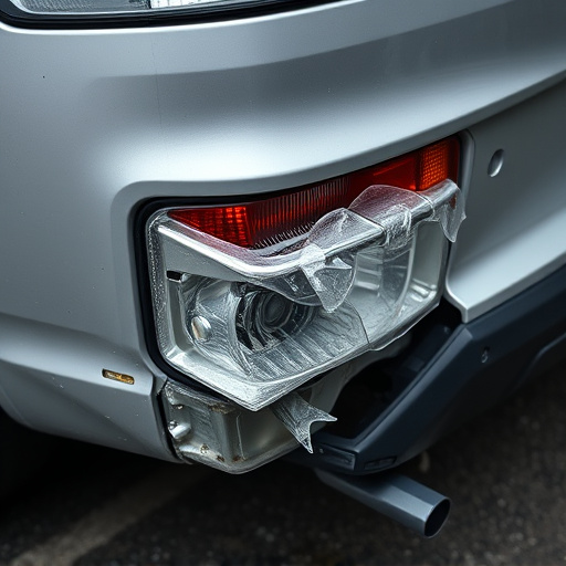 damaged car bumper