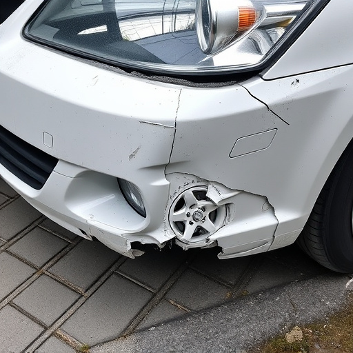 damaged car bumper