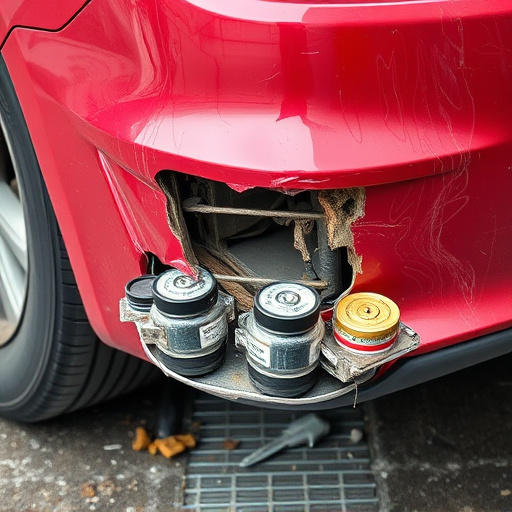 damaged car bumper