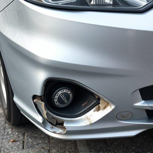 damaged car bumper