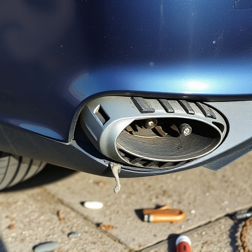 damaged car bumper