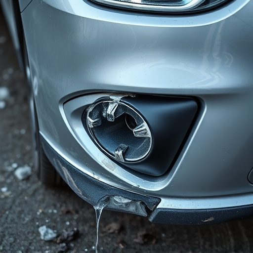 damaged car bumper