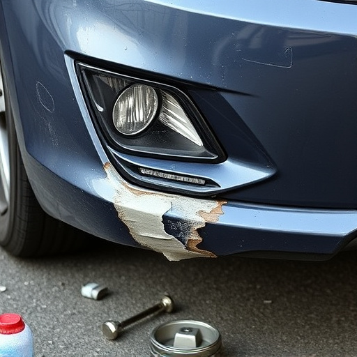 damaged car bumper