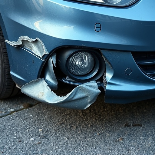damaged car bumper