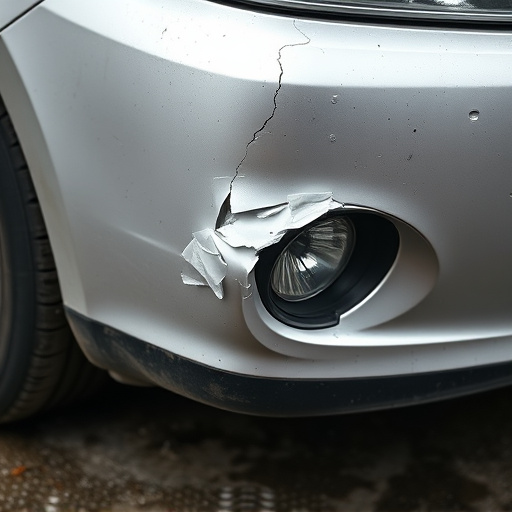 damaged car bumper