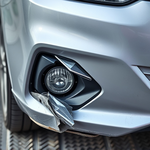 damaged car bumper