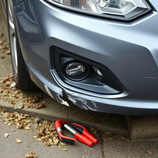 damaged car bumper