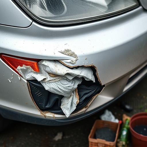 damaged car bumper