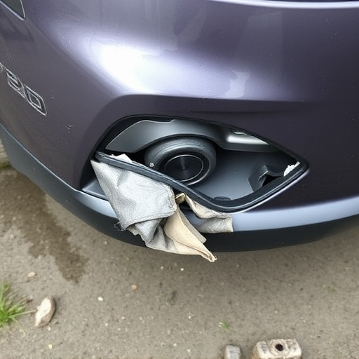 damaged car bumper