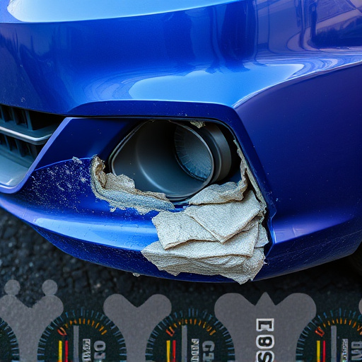 damaged car bumper