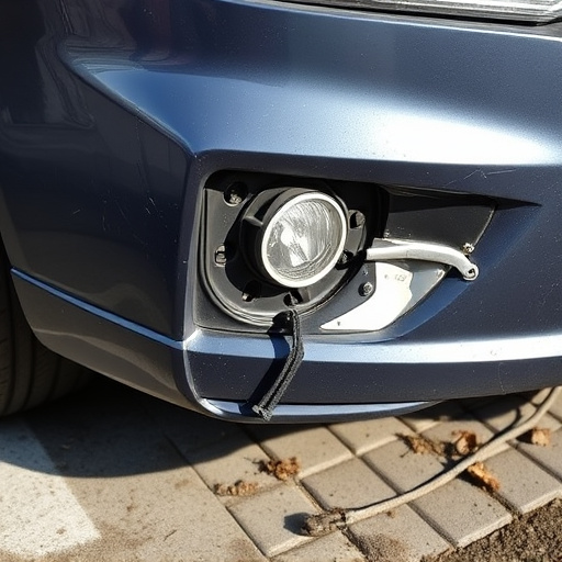 damaged car bumper